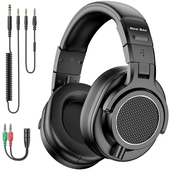 New Bee Wired Professional Studio Pro 50 DJ Headphones With Microphone Over Ear Hi-Res Studio Monitor Music Headset Earphone