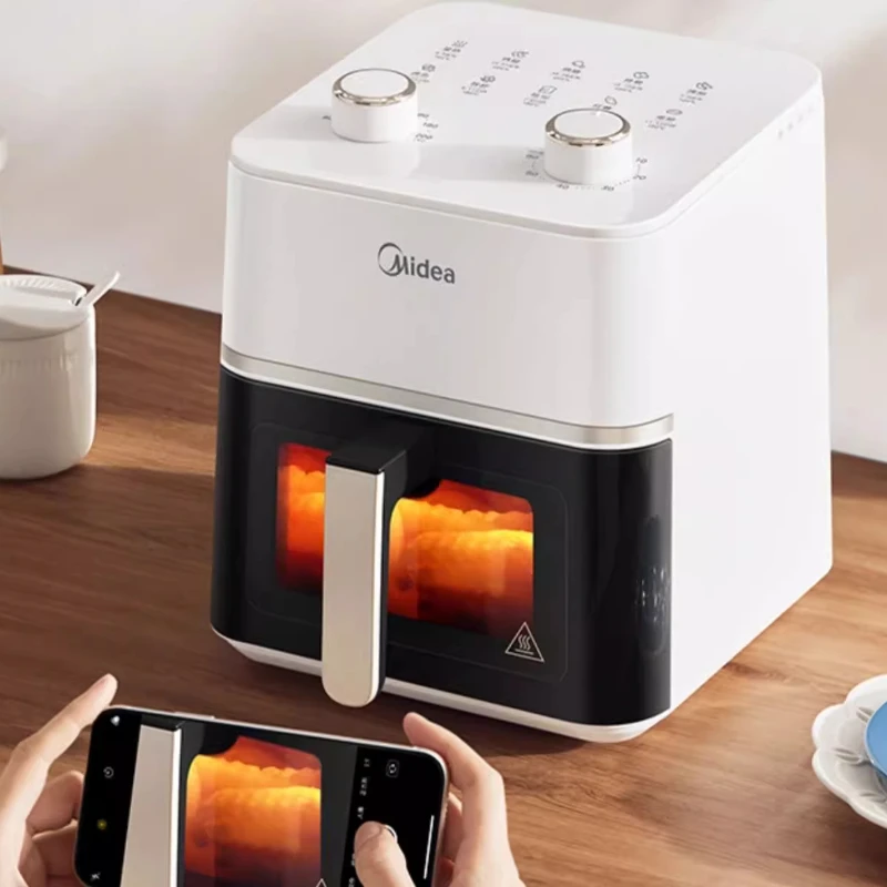 5.5L Visual Air Fryer Oven with Digital Touchscreen, 8-in-1 Oil-Free Roaster, 360&deg; View Cooking Machine for Family