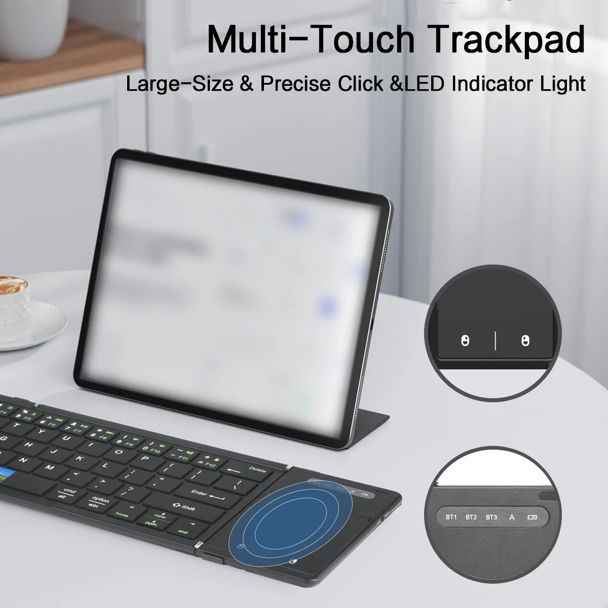 Jomaa Handy faltbar Bluetooth mit Touchpad, wiederaufladbare Smartphone-Tastatur_voghion.com