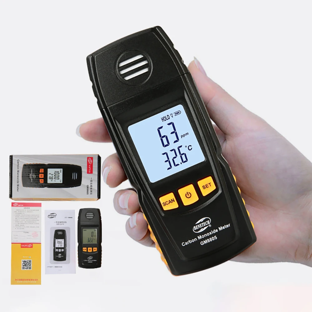 Gas Analyzer Air Quality Monitor Handheld Digital Co Monitor Tester Carbon Monoxide Detector CO Gas Monitor GM8805