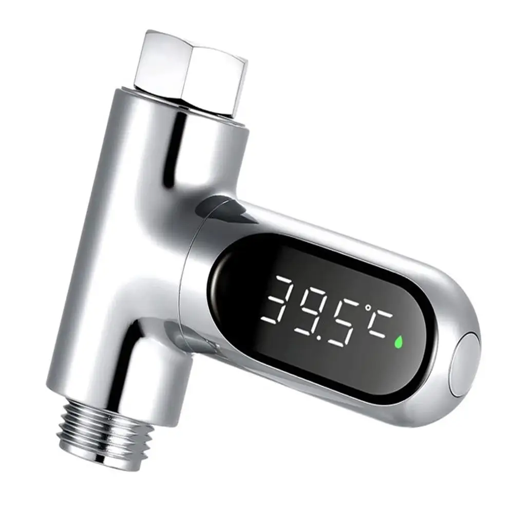 LED Display Water Shower Thermometer 0~100℃ Self-powered Water Thermometer Monitoring Baby Care Energy Smart Meter 360&deg; Rotation