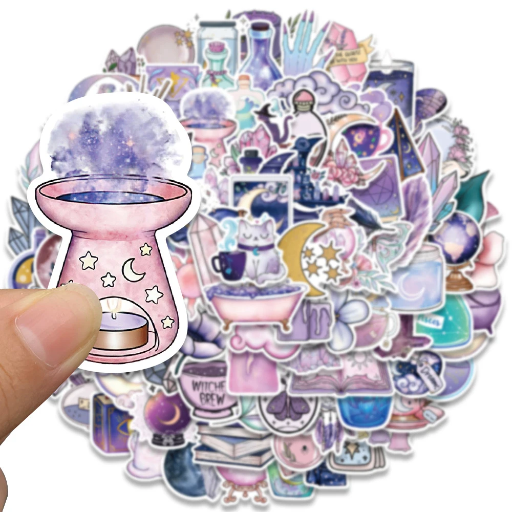 10/30/50/100pcs Cartoon Art Magic Witch Moon Crystal Cute Stickers Aesthetic Decals Laptop Scrapbook Phone Graffiti Sticker Toy 3
