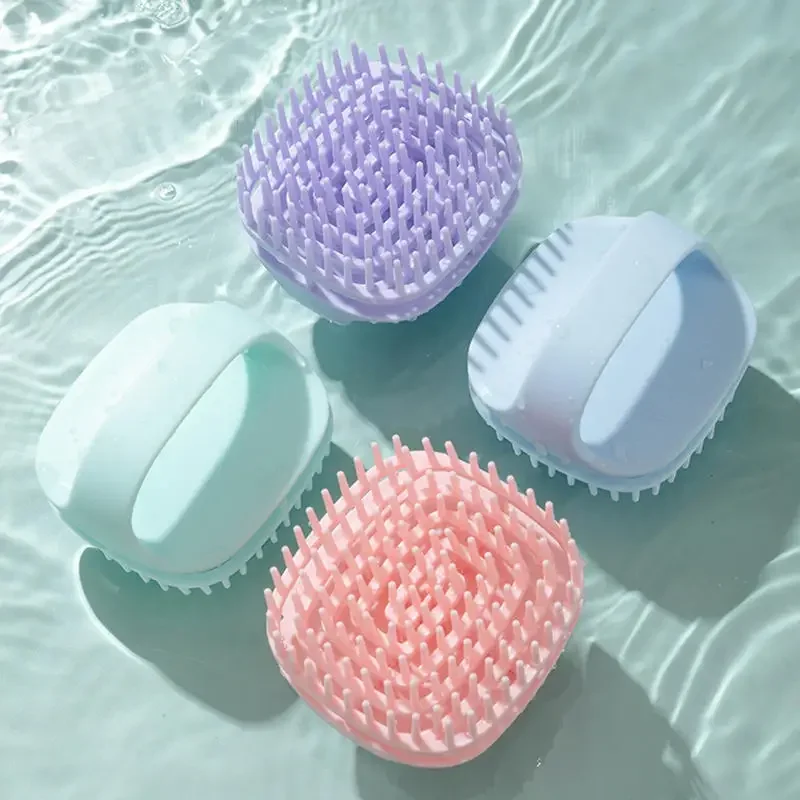 Silicone Household Hair Brush Scalp Cleaning Massage Brushes Dry And Wet Dual-use Handheld Hair Brush