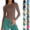 Women's Slim Top Long Sleeve Shirts Basic Crop Tops Going Out Fashion Solid Colour Round Neck Underscrubs Layer Slim Fit Tops 1