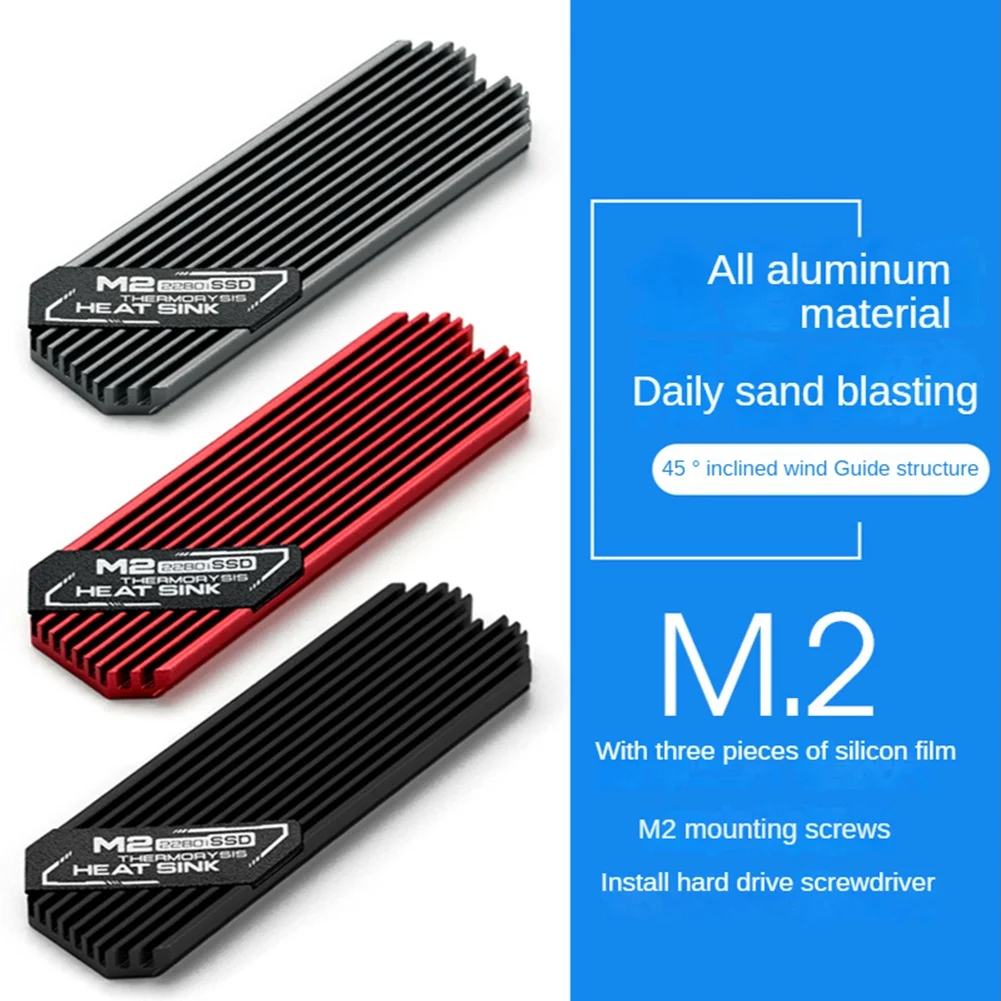 

Ultrathin M.2 SSD Heat Sink M2 2280 Solid State Hard Disk Aluminum Heatsink Cooler Cooling Thermal Pad Grey