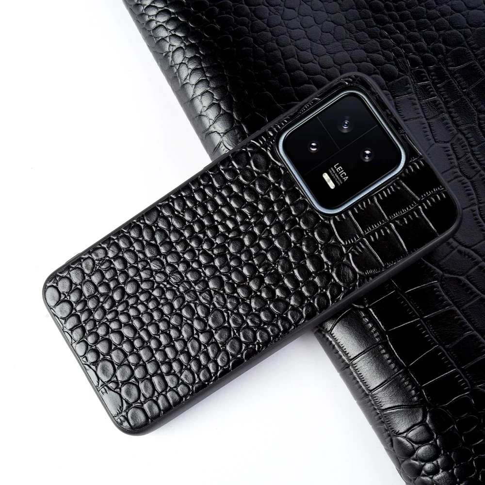 Premium Genuine Leather Phone Case with Cowhide Back Shell