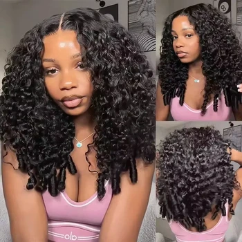 Burmese Curly Wig  13x4 Deep Water Wave Pre Plucked Lace Frontal Wig 13x6 HD Lace Front Wigs Human Hair For Black Women 1