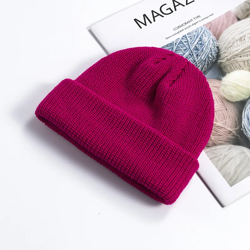 Mode Hip Hop Beanie Gestrickte Hut Männer Schädeldecke Frauen Winter Warme Brimless Baggy Melone Kappe Manschette Docker Fischer Beanies Hüte – Detail 21