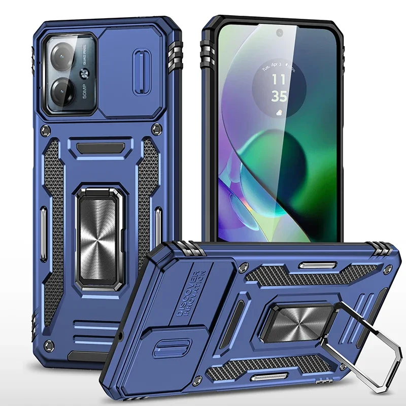 Ultimate Armor Shockproof Phone Case with Slide Window and Metal Holder