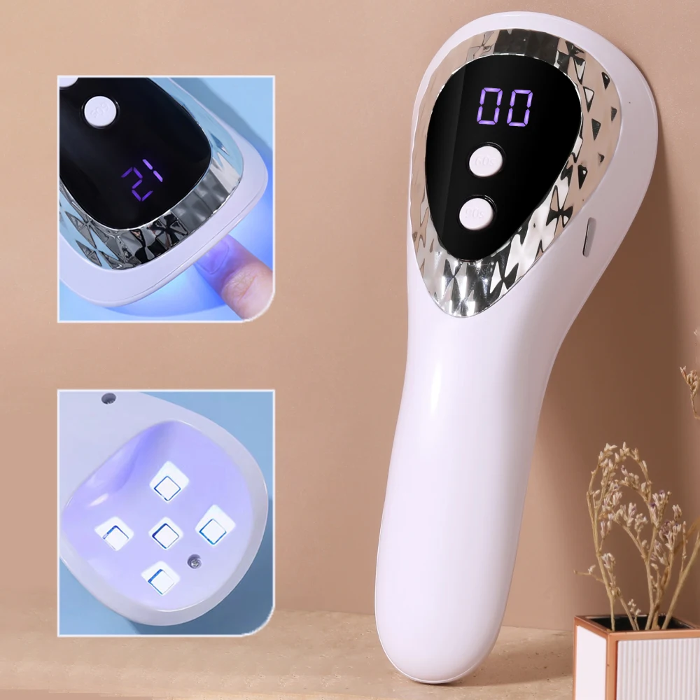 

CNHIDS Rechargeable Handheld Nail Dryer UV LED Lamp For Nails 18W Intelligent Induction Nail Polish Phototherapy Nail Art Tools
