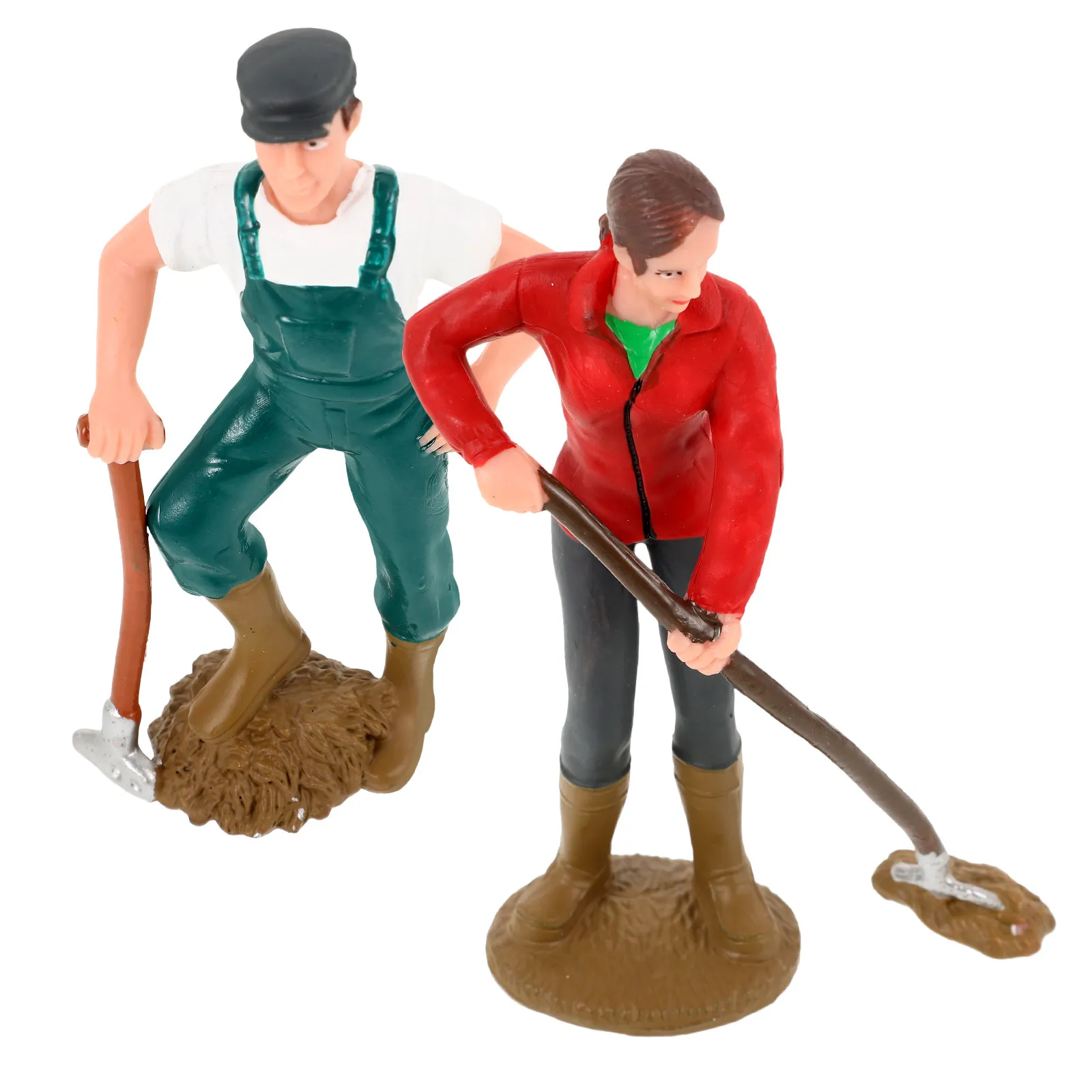 2개입 풍경 농부 캐릭터 시뮬레이션 피규어 미니어처 농부 장식품 데스크탑 모래 테이블 장식