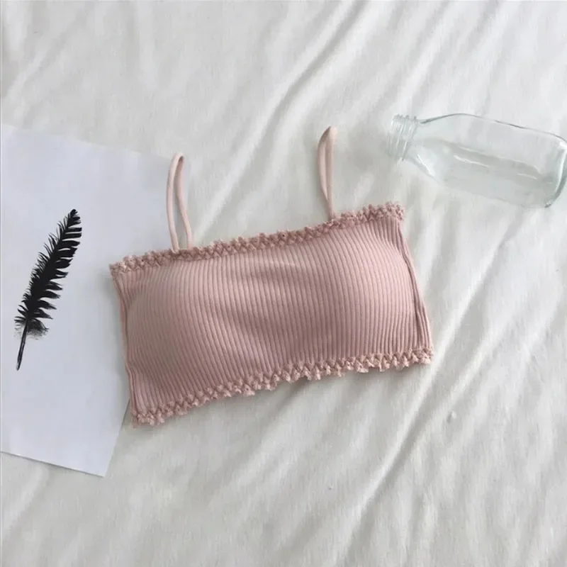 Women's Cotton Bra Female Tube Top Bra Women's Suspender Underwear Beautiful Tank Top Seamless Comfort Sport Lace Tops