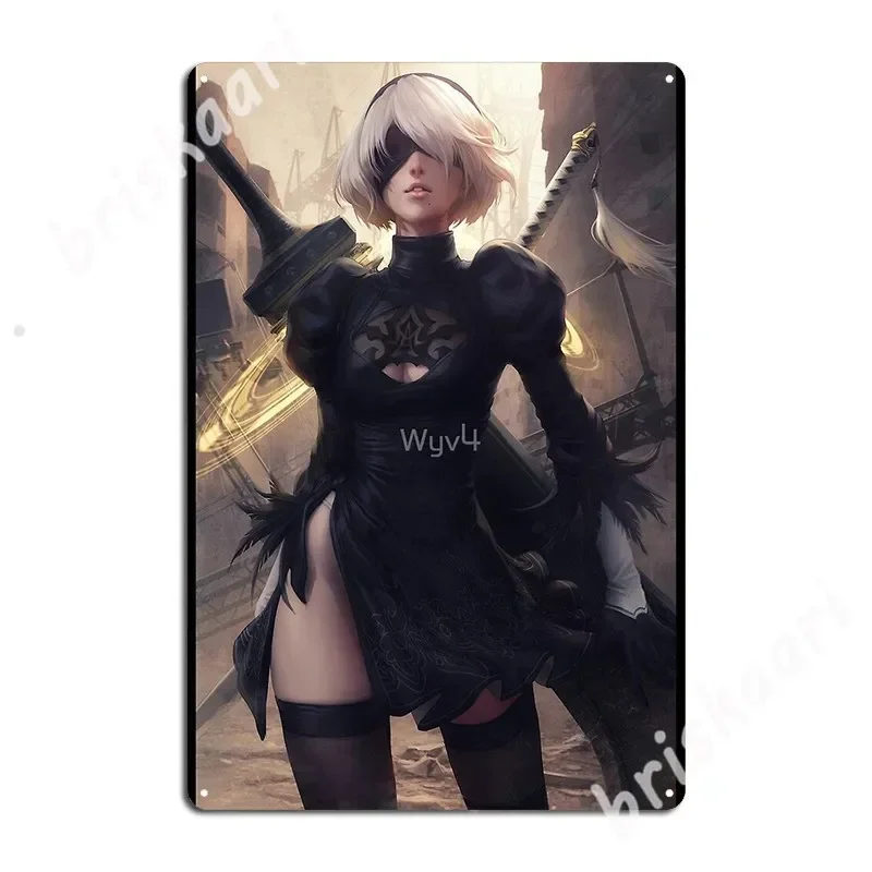 2b Nier Automata 금속 간판 클럽 파티 차고 클럽 빈티지 포스터 Tin sign 포스터