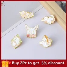 

Flower Bush Animals Enamel Pins Custom Rabbit Bunny Cat Sloth Brooch Lapel Badge Cartoon Cute Jewelry Gift For Kids Friends