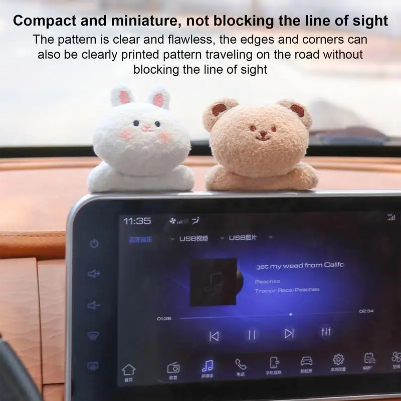 

Bear Dashboard Decorations Plush Automotive Cartoon Ornaments Cute Animal Ornament For Vehicles Portable Automotive Charm For