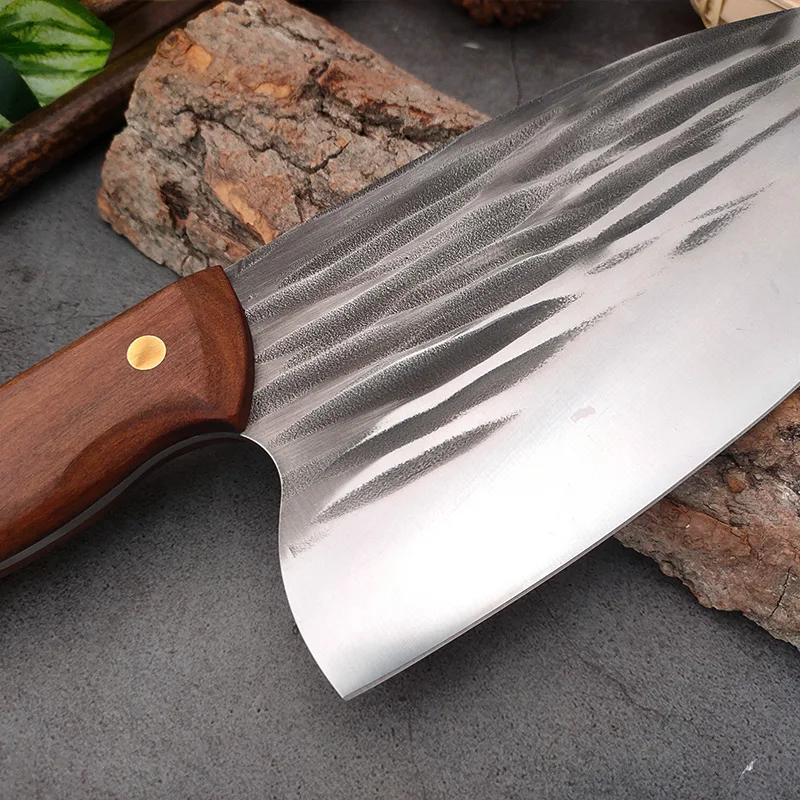 Kitchen Knife Handmade Forged Chef Chopping Knife Stainless Steel Butcher Knife Meat Cleaver with Wooden Handle Cooking Tools - 5