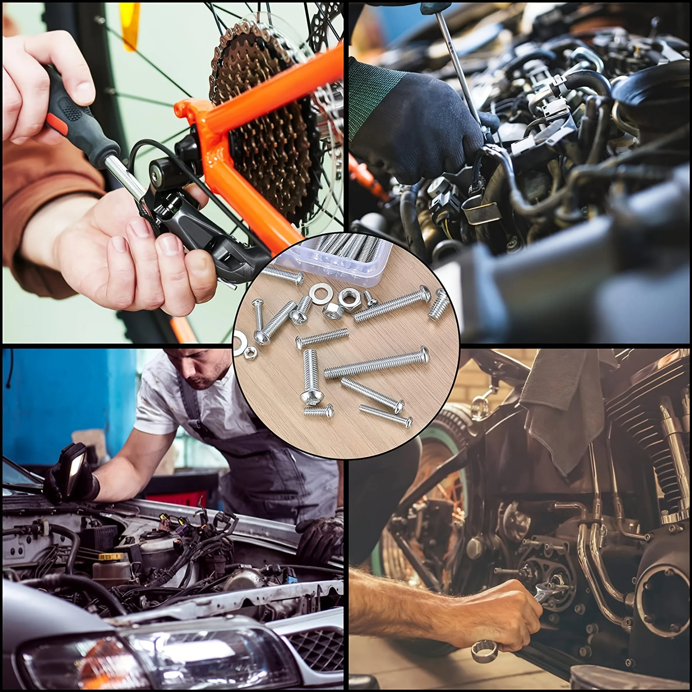 مجموعة متنوعة من مسامير وصواميل البراغي 1080 قطعة،...