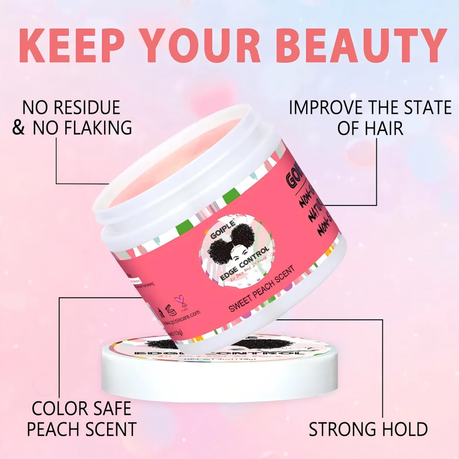 GOIPLE Edge Control Wax for Women 4c Hair Non-greasy Frizz Control Wig Styling Gel Broken Back Hair Finishing Cream Pomade 2