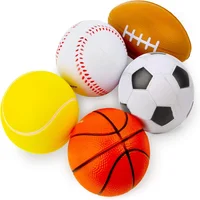 Mini Soft Football Basketball Baseball Tennis Rugby Toys Foam Rubber Squeeze Balls Anti Stress Toy Balls Soccer Hand Exercise 1
