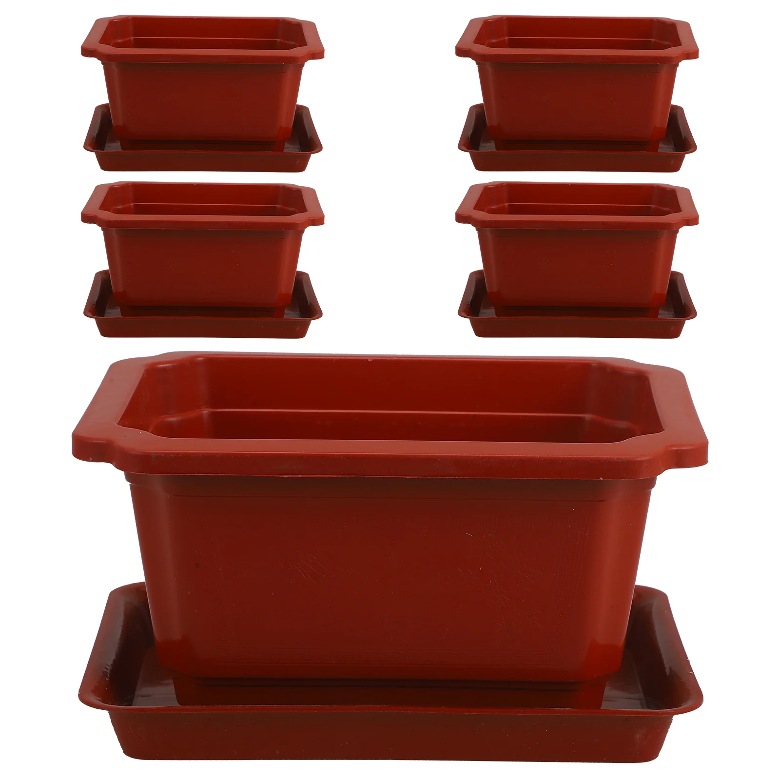 

5 sets Flower Pots Outdoor Plants Plastic Home Bonsai Indoor Planter Flowerpots Cactus Succulent Planting Household Large