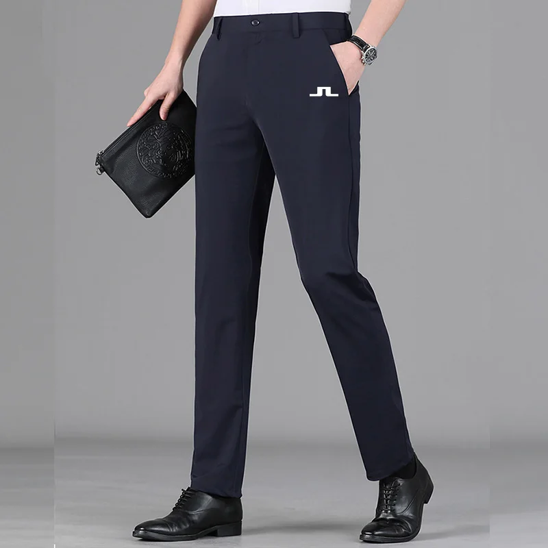 New Spring Summer Men's Golf Pants Straight High Elastic Casual Pants Outdoor Sports Pants Golf