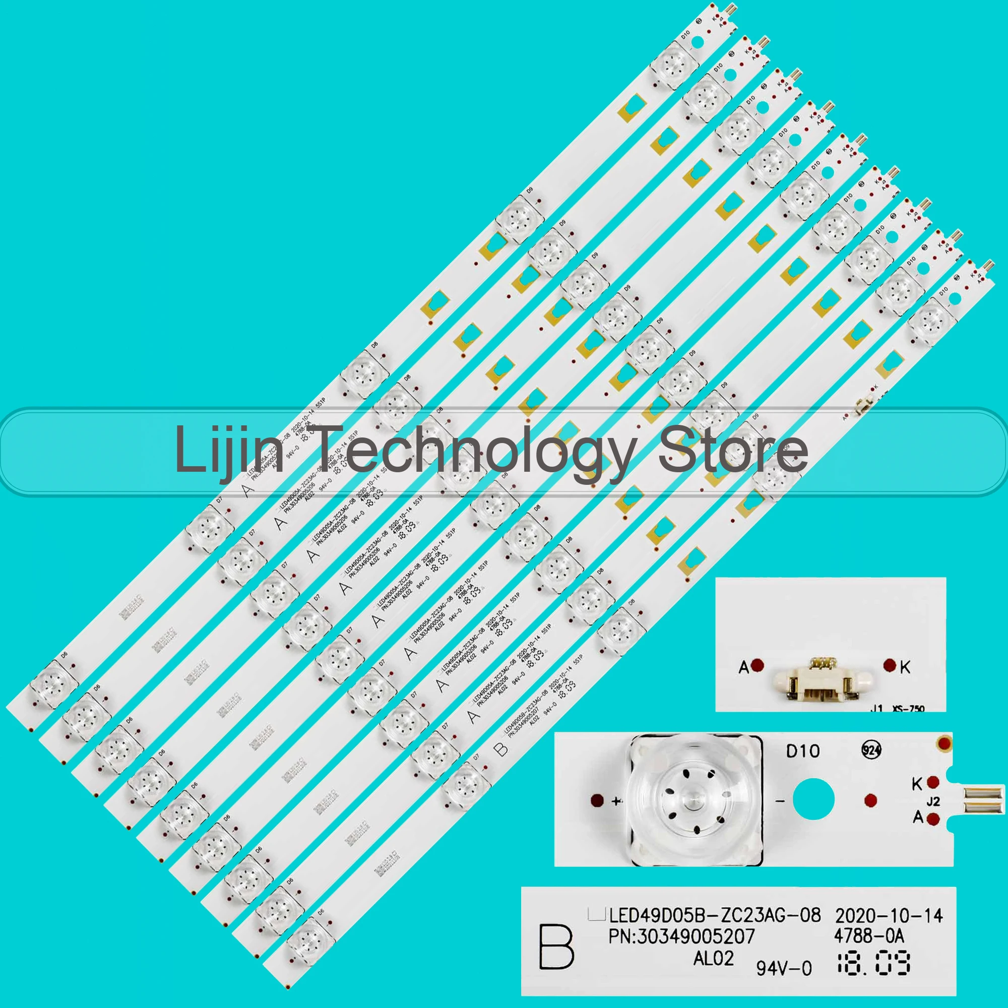 

LED Strip For JVC LT-50M650 LT-49MA875 LE50K6500U LE50K6000SF LED49D05A-ZC23AG-08 Kivi 50u710kb 50U730GR 50C61