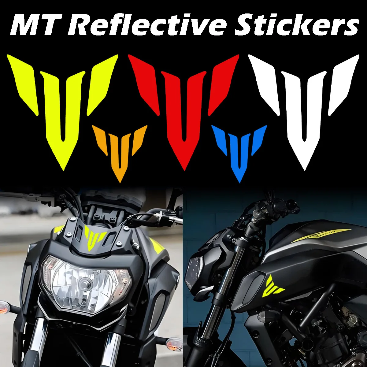 For MT07 MT03 MT15 MT25 MT125 MT09 MT10 SP Reflective Motorcycle Stickers Moto Body Fuel Tank Helmet Vinyl Decals Accessories