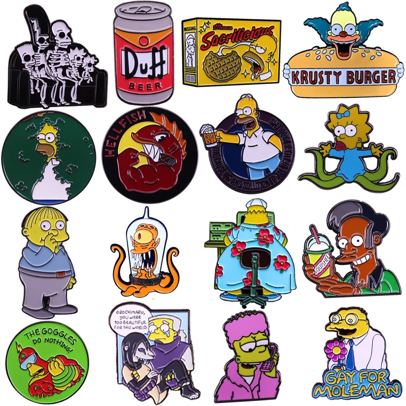 

Cute Cartoon Art Skeleton Enamel Pins Cute Animal Brooches for Clothing Backpack Badge Funny Halloween Accessories