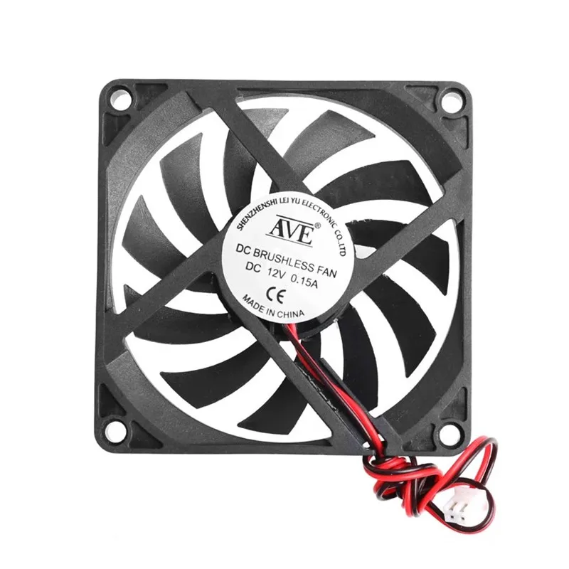 12V Cooler Fan For PC 2-Pin 80x80x10mm Computer CPU System Heatsink Brushless Cooling Fan 8010