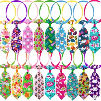 50/100pcs Cravatte per cani pasquali Coniglio Cravatta regolabile Papillon per cani di piccola taglia Gatto Pasqua Cane di piccola taglia Accessori per toelettatura