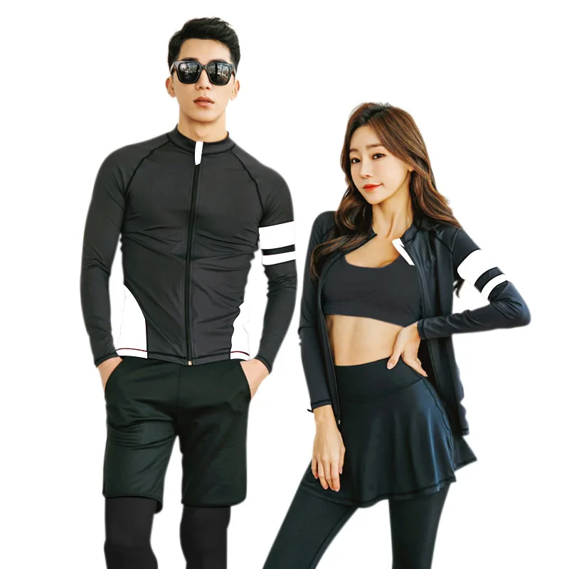 

Zipper Split Long-sleeved Trousers Swimsuit Sunscreen Quick-dry Couple Men Women Jellyfish Clothing Bathing Snorkeling Suit