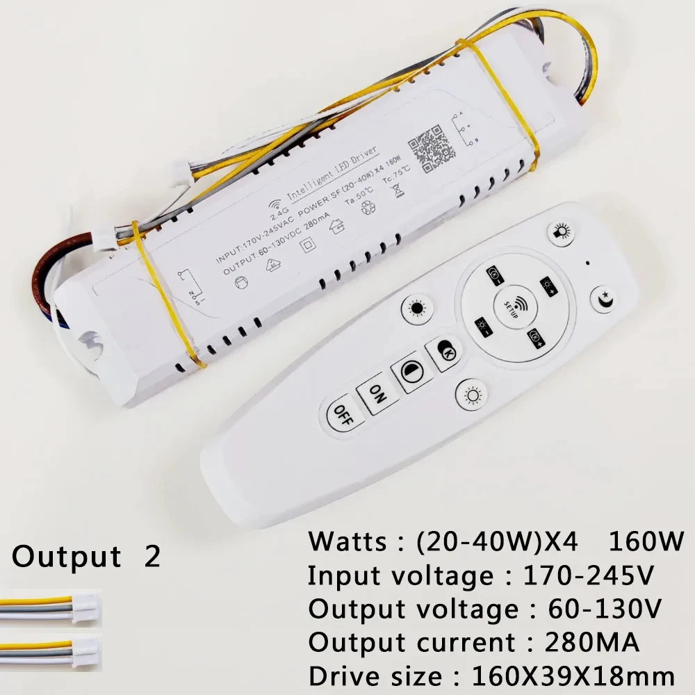 앱 제어 LED 드라이버, 원격 지능형 LED 변압기, 밝기 조절 가능, 색상 변경 가능 샹들리에, 2.4G, 12-24W, 40W, 80W, 120W, 360W