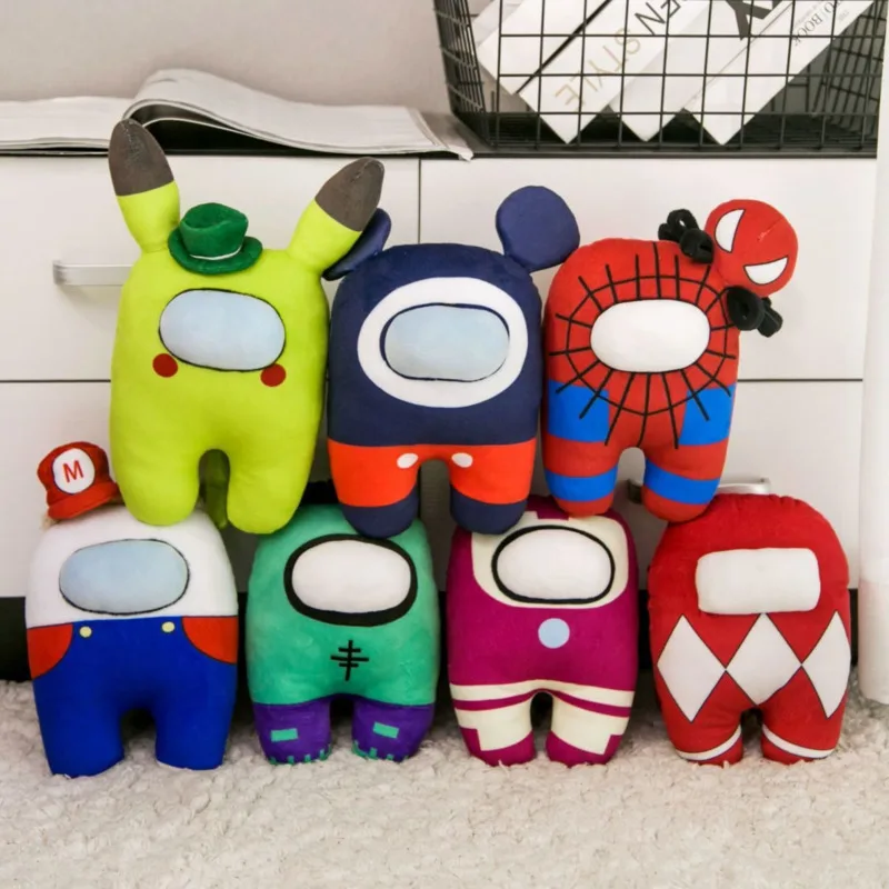 

20cm Among Us Plush Toy Game Anime Figure Stuffed Doll Spiderman Cartoon Soft Pillow Children's Gift Kawaii Home Decoration