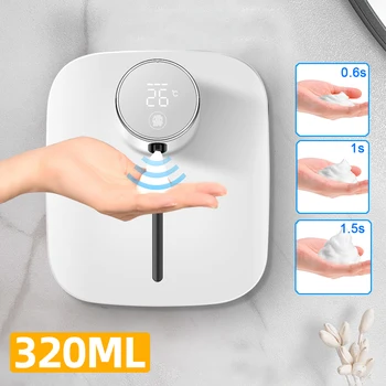 Wall-mounted Automatic Soap Foam Hand Sanitizer Dispenser Rechargeable Infrared Sensor Digital Display Liquid Soap Dispenser 1