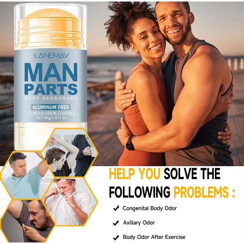 Men's Deodorant Stick Glycerin & Mint Lasting Body Underarm Odor Eliminator Fresh Scent Anti-perspirant For Men 72h_voghion.com