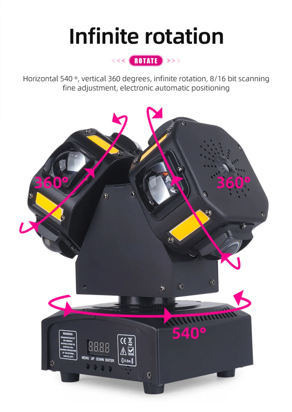 RGB Double Head Laser Moving Head Light DMX512 Strobe Beam Laser Effect Rotating