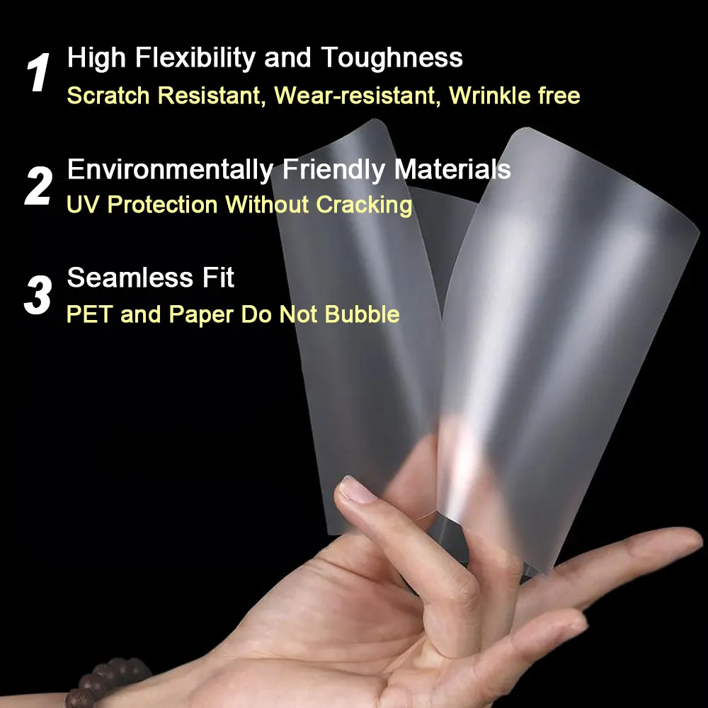 Silicone World 3/4/5/6 Inch 100 Sheets 60 Mic Thermal Laminating Film PET Plastic Film For Photo/Card/Picture Hot Laminator thermal laminating film