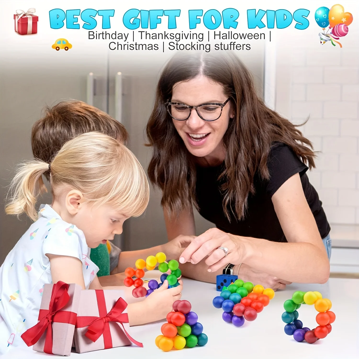 Puzzle versatile bead colored 3D decompression ball New Unique Stress Relieving Toy 4