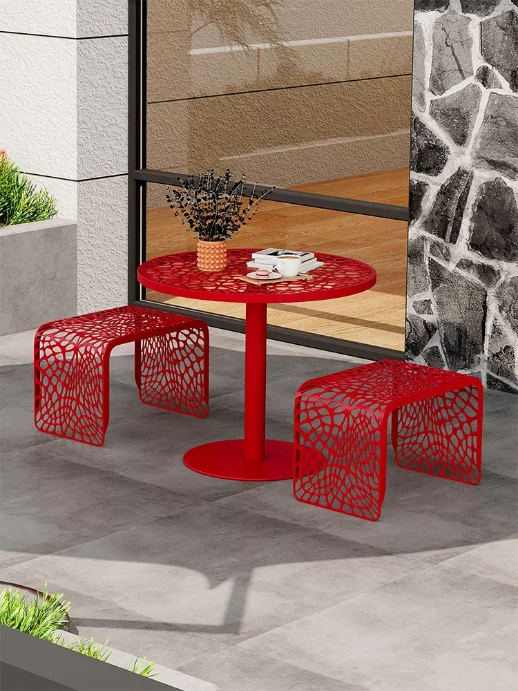 Designer Outdoor Balcony Living Room Cafe Dessert Shop Round Table