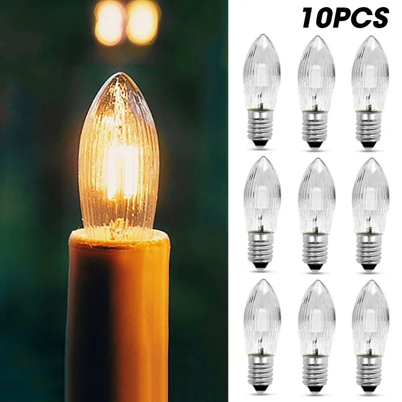 10pc 3w Warm Light Glass Bulbs 12v 14v 34v Tapered Candles E10 Led  Replacement Bulbs Candle Light Bulb For Bathroom Kitchen Home