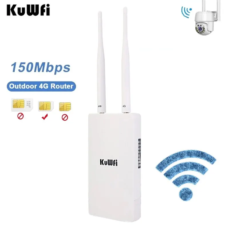 Kuwfi outdoorové 4G CPE WIFI frézku 150mbps bezdrátový WIFI frézku s sim karta žlábek celý počasí WIFI posilovací extender pro IP kamera