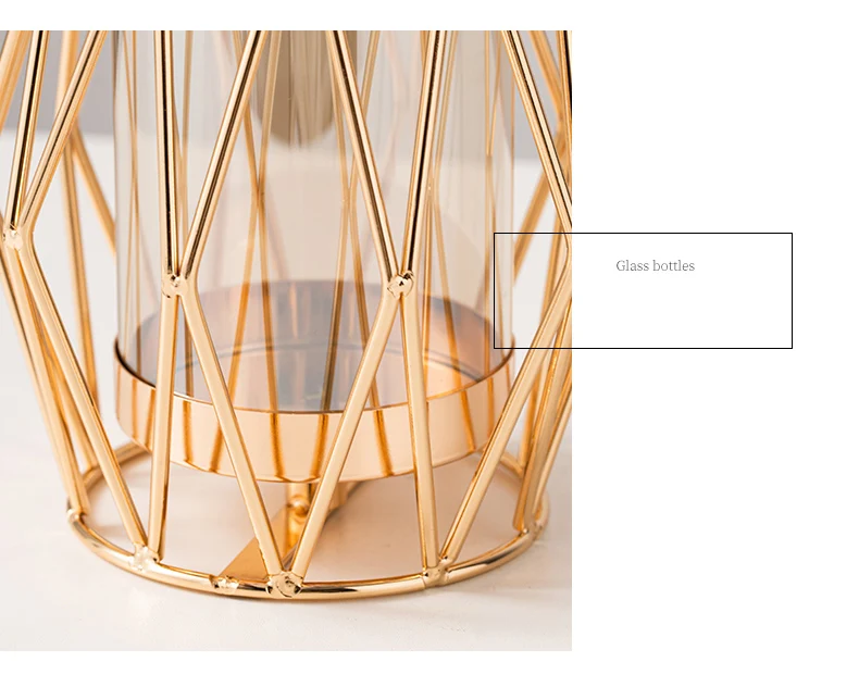 Nordic Style Geometric Golden Candlestick