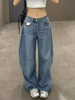 Gradient Spring 2025 Blue Jeans for Women's Y2K Retro Jeans, niche, high-end, classic letter hot stamping - Image 6