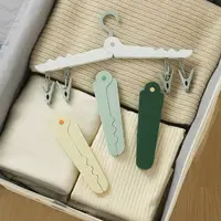 Portable Hangers for Clothes Travel Folding Telescopic Mini Clothes Drying Rack Save Space Wardrobe Organizer for Clothes Mini 1