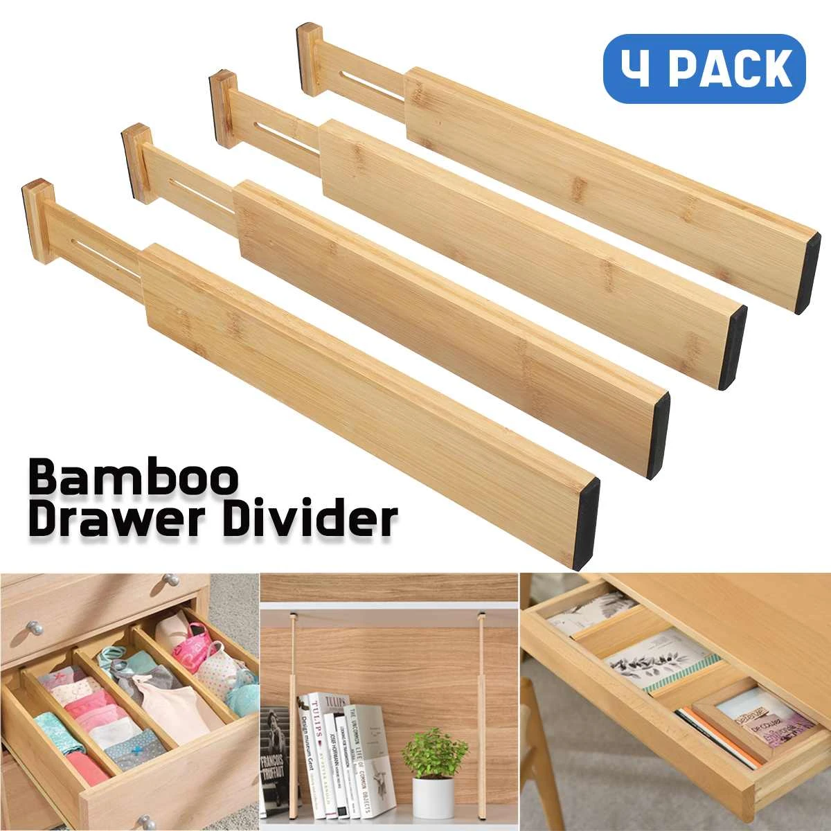 Separadores ajustables de bambú para cajones de organizador de madera para dormitorio de bebé, piezas| | - AliExpress