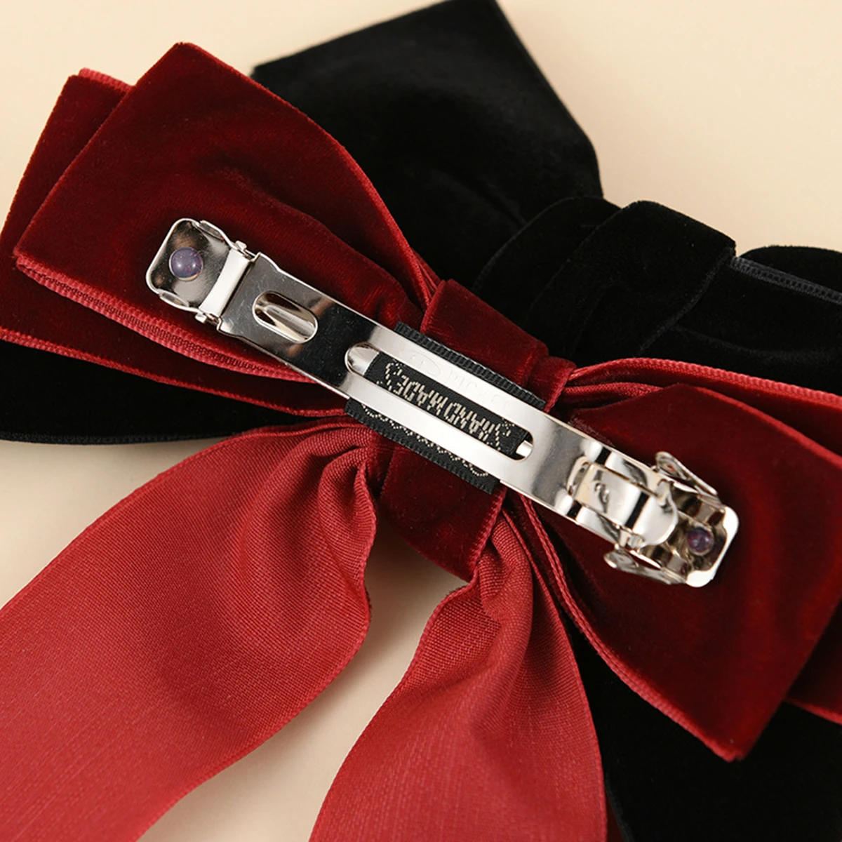 Fashion Hair Clip Girls Black Red Big Velvet Bow For Women Vintage Wedding Long Ribbon Korean Hair Pin Barrette Hair Accessories