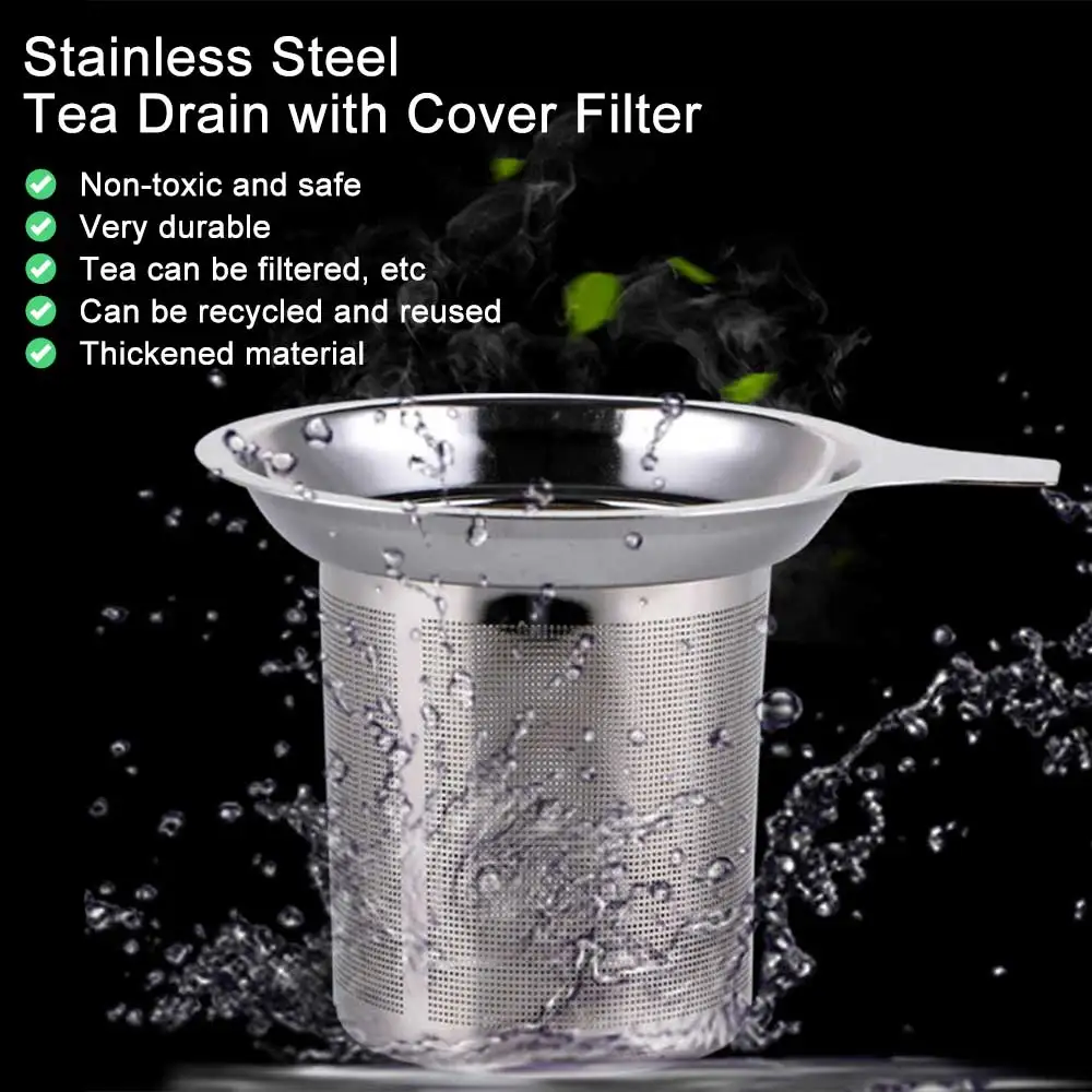 Reusable Stainless Steel Coffee Filter Paperless Coffee Maker Strainer Double Fine Mesh Basket Loose Tea& Ground