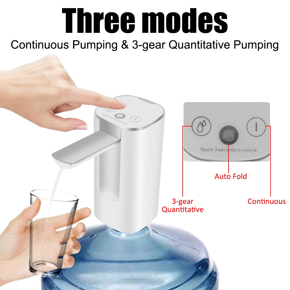 전기 지문 흡수기, 단추 디펜서 물병, 디펜서 펌프, 터치 컨트롤, 스마트 디스플레이, 접이식