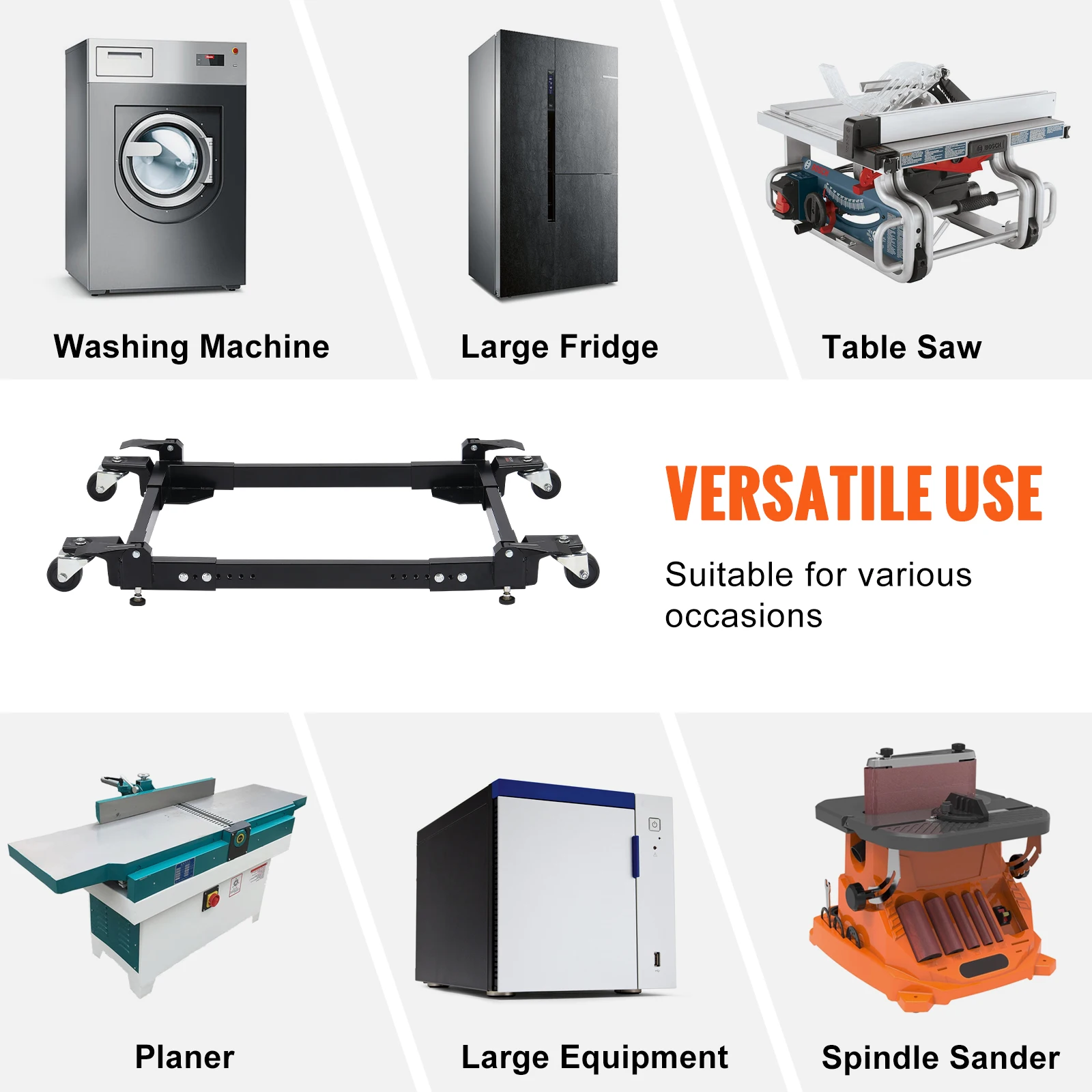 Mobile Washing Machine Stand with Wheels Adjustable Bracket