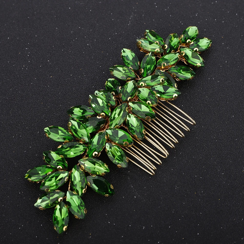 S1880f51728034732923e3cd5cc9ac6f2D Fashion Rhinestone Hair Comb for Bridal Headpiece 9 Color Wedding Hair Accessories Women Handmade Tiara Headdress Party Headwear Mallzona